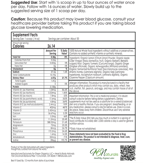 Berberine ACV Back Label