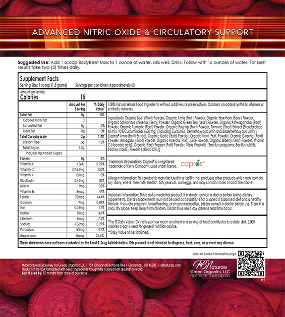 BodyBeet Max Back Label