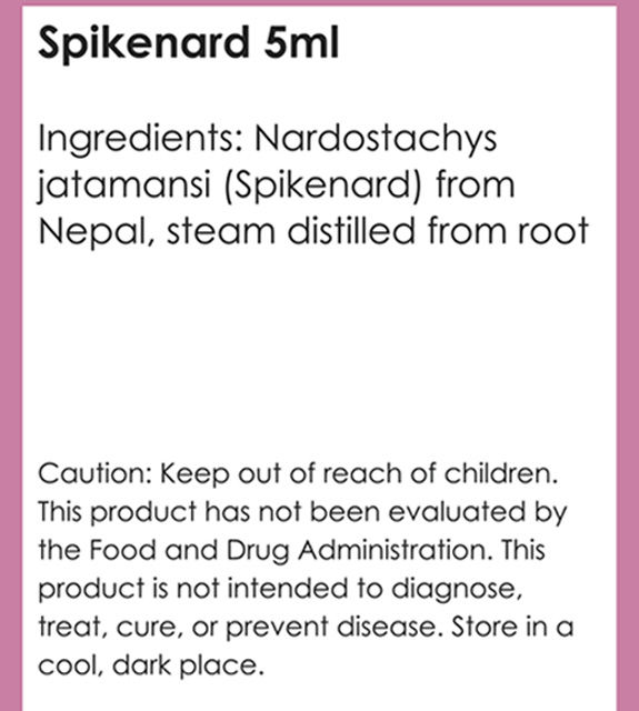 Spikenard Back Label
